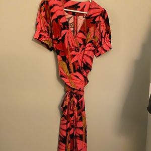 Floral midi crossover dress from J Crew. Brand new without tags. Never worn.